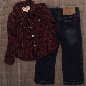True Religion Flannel Shirt and Jeans Set